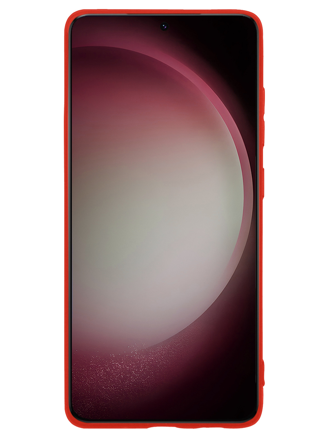 NoXx Hoes Geschikt voor Samsung S23 Hoesje Cover Siliconen Back Case Hoes - Rood