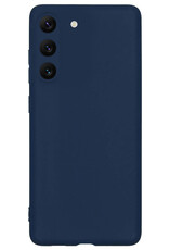 Nomfy Hoesje Geschikt voor Samsung S23 Hoesje Siliconen Cover Case - Hoes Geschikt voor Samsung Galaxy S23 Hoes Back Case - Donkerblauw