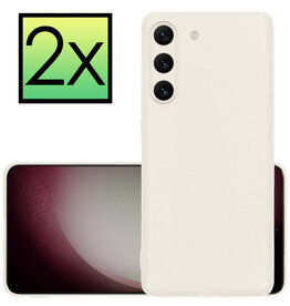 NoXx NoXx Samsung Galaxy S23 Hoesje Siliconen - Wit - 2 PACK