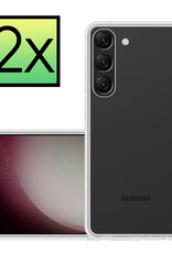 NoXx Hoes Geschikt voor Samsung S23 Hoesje Cover Siliconen Back Case Hoes - Transparant - 2x