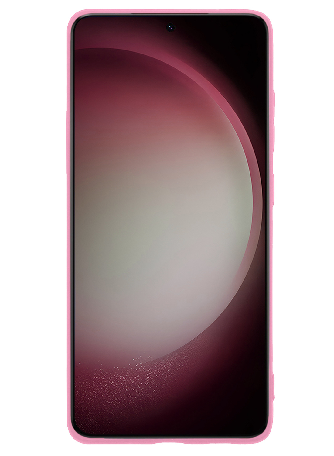 NoXx Hoes Geschikt voor Samsung S23 Hoesje Cover Siliconen Back Case Hoes - Lichtroze