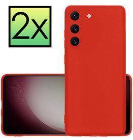 NoXx NoXx Samsung Galaxy S23 Hoesje Siliconen - Rood - 2 PACK