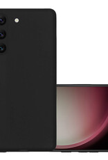 NoXx Hoes Geschikt voor Samsung S23 Hoesje Cover Siliconen Back Case Hoes - Zwart