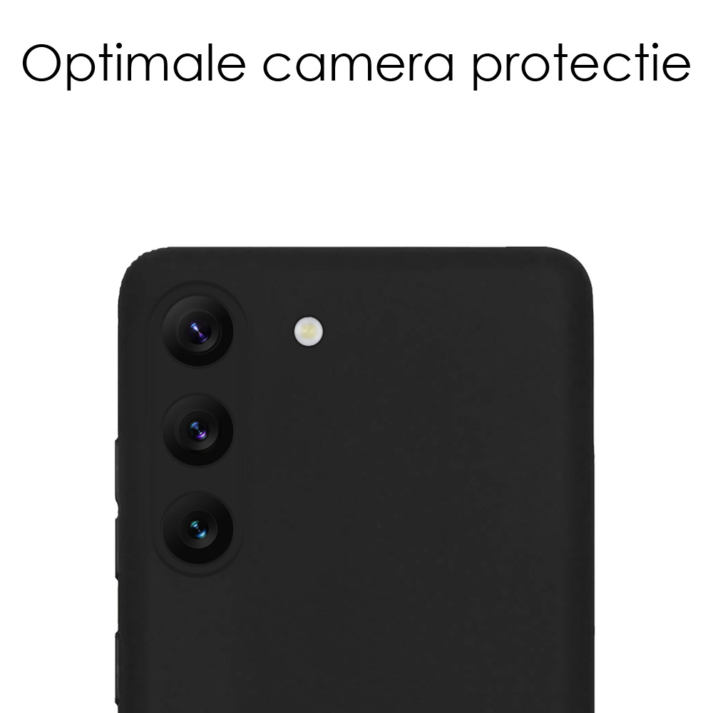 NoXx Hoes Geschikt voor Samsung S23 Hoesje Cover Siliconen Back Case Hoes - Zwart