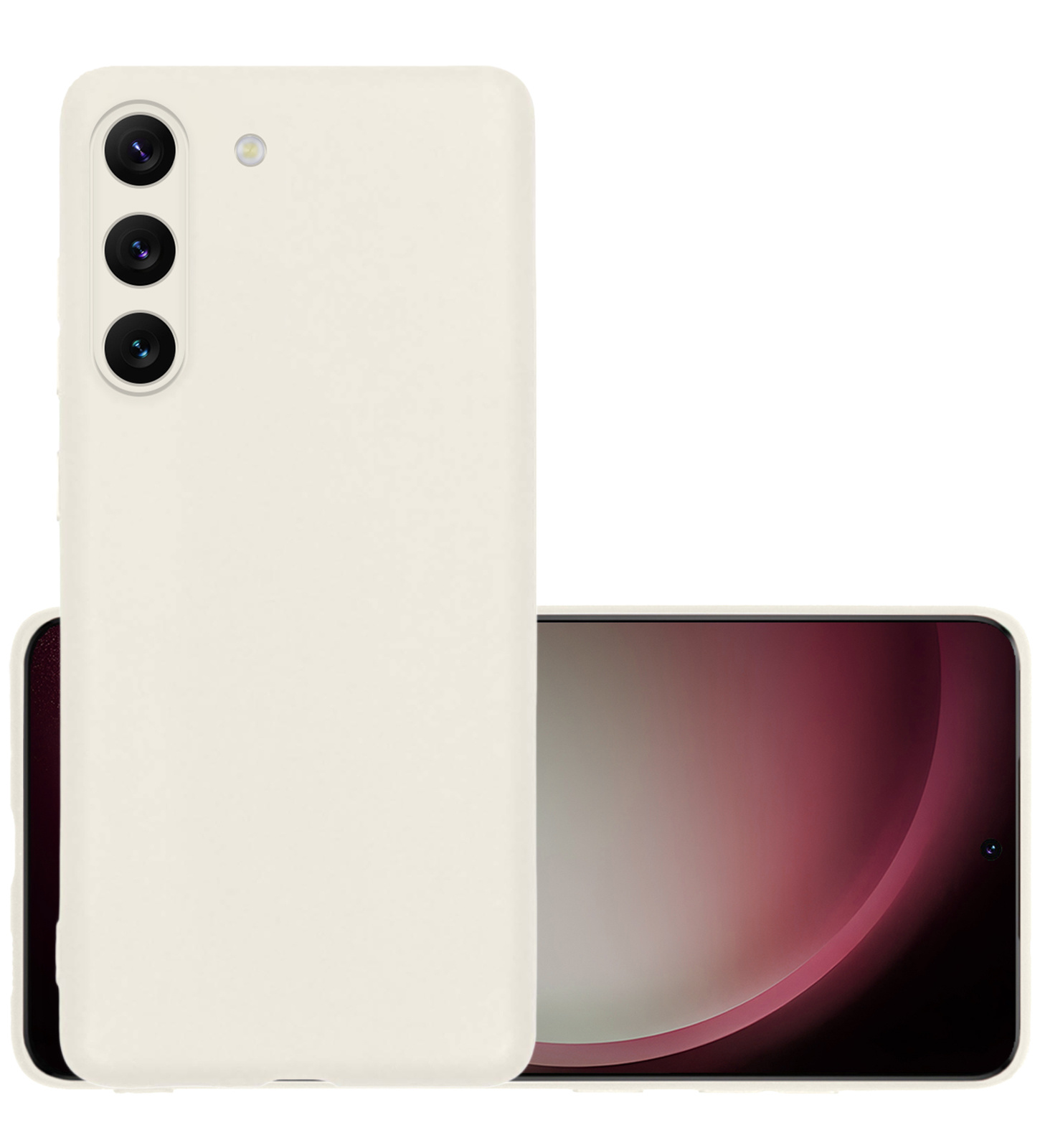 NoXx Hoes Geschikt voor Samsung S23 Hoesje Cover Siliconen Back Case Hoes - Wit