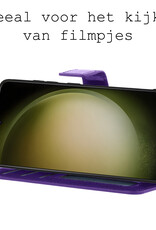 BASEY. Hoes Geschikt voor Samsung S23 Hoesje Bookcase Hoes Flip Case Book Cover Met Screenprotector - Hoesje Geschikt voor Samsung Galaxy S23 Hoes Book Case Hoesje - Paars