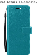 BASEY. Hoes Geschikt voor Samsung S23 Hoesje Bookcase Hoes Flip Case Book Cover Met 2x Screenprotector - Hoesje Geschikt voor Samsung Galaxy S23 Hoes Book Case Hoesje - Turquoise