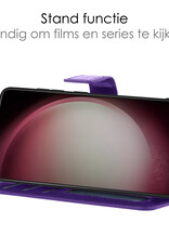 NoXx Hoes Geschikt voor Samsung S23 Hoesje Book Case Hoes Flip Cover Wallet Bookcase Met Screenprotector - Paars