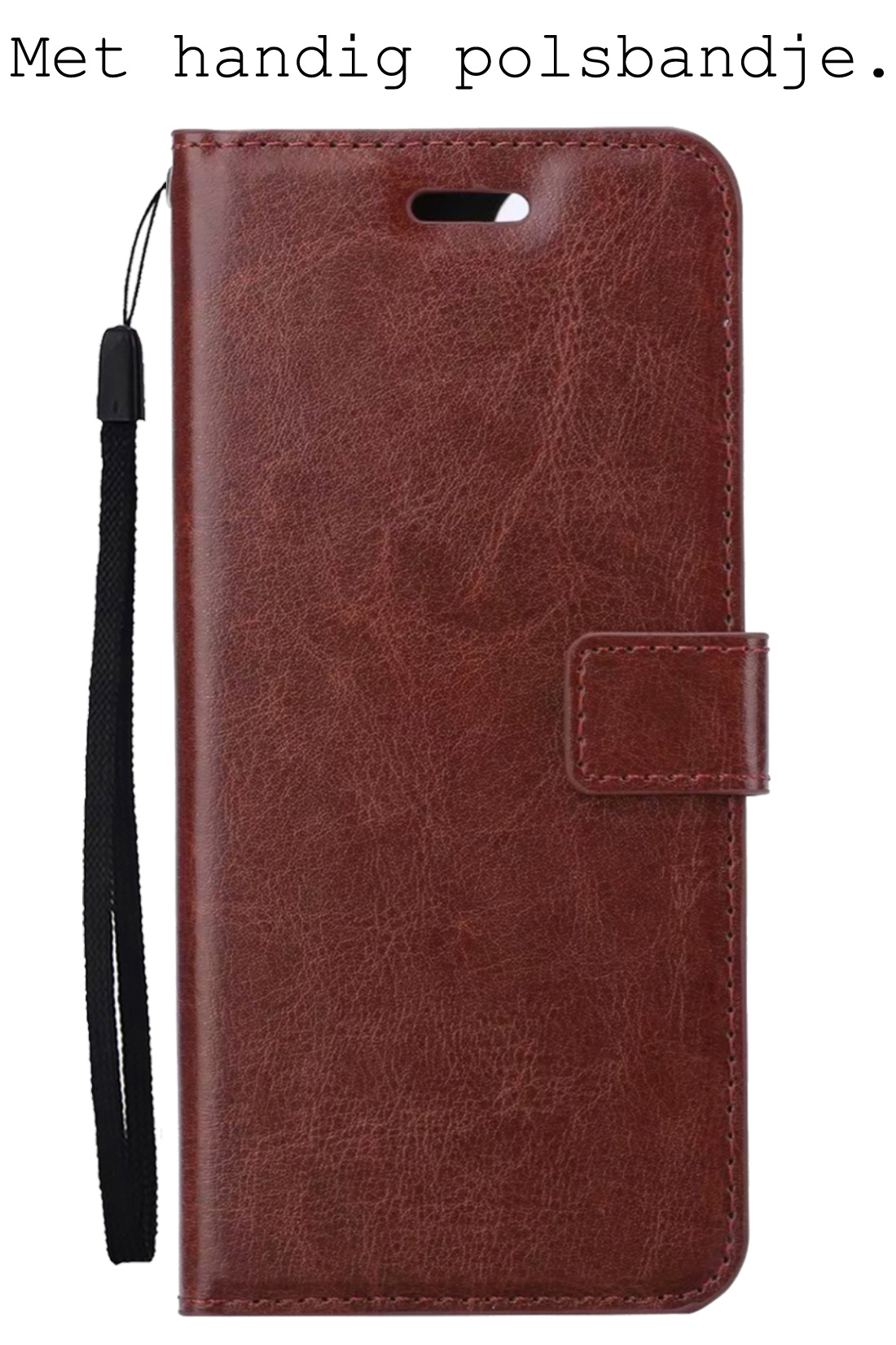 BASEY. Hoes Geschikt voor Samsung S23 Ultra Hoesje Bookcase Hoes Flip Case Book Cover - Hoesje Geschikt voor Samsung Galaxy S23 Ultra Hoes Book Case Hoesje - Bruin