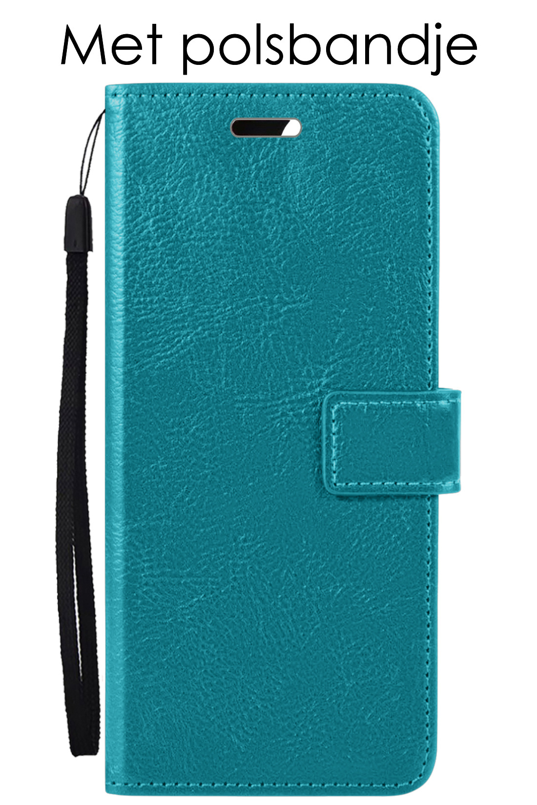 NoXx Hoes Geschikt voor Samsung S23 Hoesje Book Case Hoes Flip Cover Wallet Bookcase Met Screenprotector - Turquoise