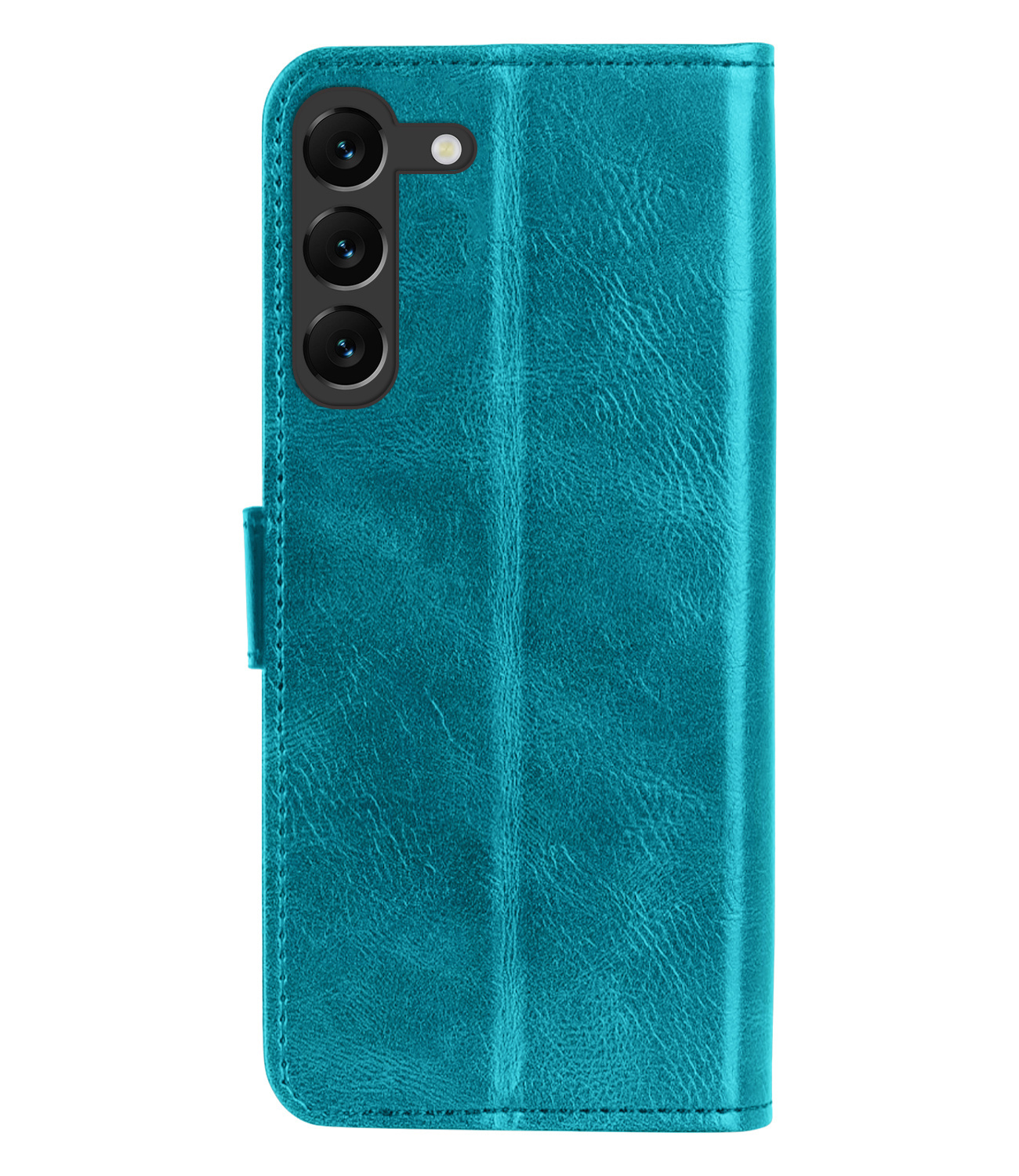 NoXx Hoes Geschikt voor Samsung S23 Hoesje Book Case Hoes Flip Cover Wallet Bookcase Met 2x Screenprotector - Turquoise