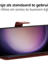 Nomfy Hoesje Geschikt voor Samsung S23 Hoes Bookcase Flipcase Book Cover Met Screenprotector - Hoes Geschikt voor Samsung Galaxy S23 Hoesje Book Case - Bruin