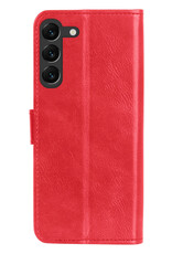 Nomfy Hoesje Geschikt voor Samsung S23 Hoes Bookcase Flipcase Book Cover Met Screenprotector - Hoes Geschikt voor Samsung Galaxy S23 Hoesje Book Case - Rood