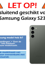 Nomfy Hoesje Geschikt voor Samsung S23 Hoes Bookcase Flipcase Book Cover Met 2x Screenprotector - Hoes Geschikt voor Samsung Galaxy S23 Hoesje Book Case - Donkerblauw