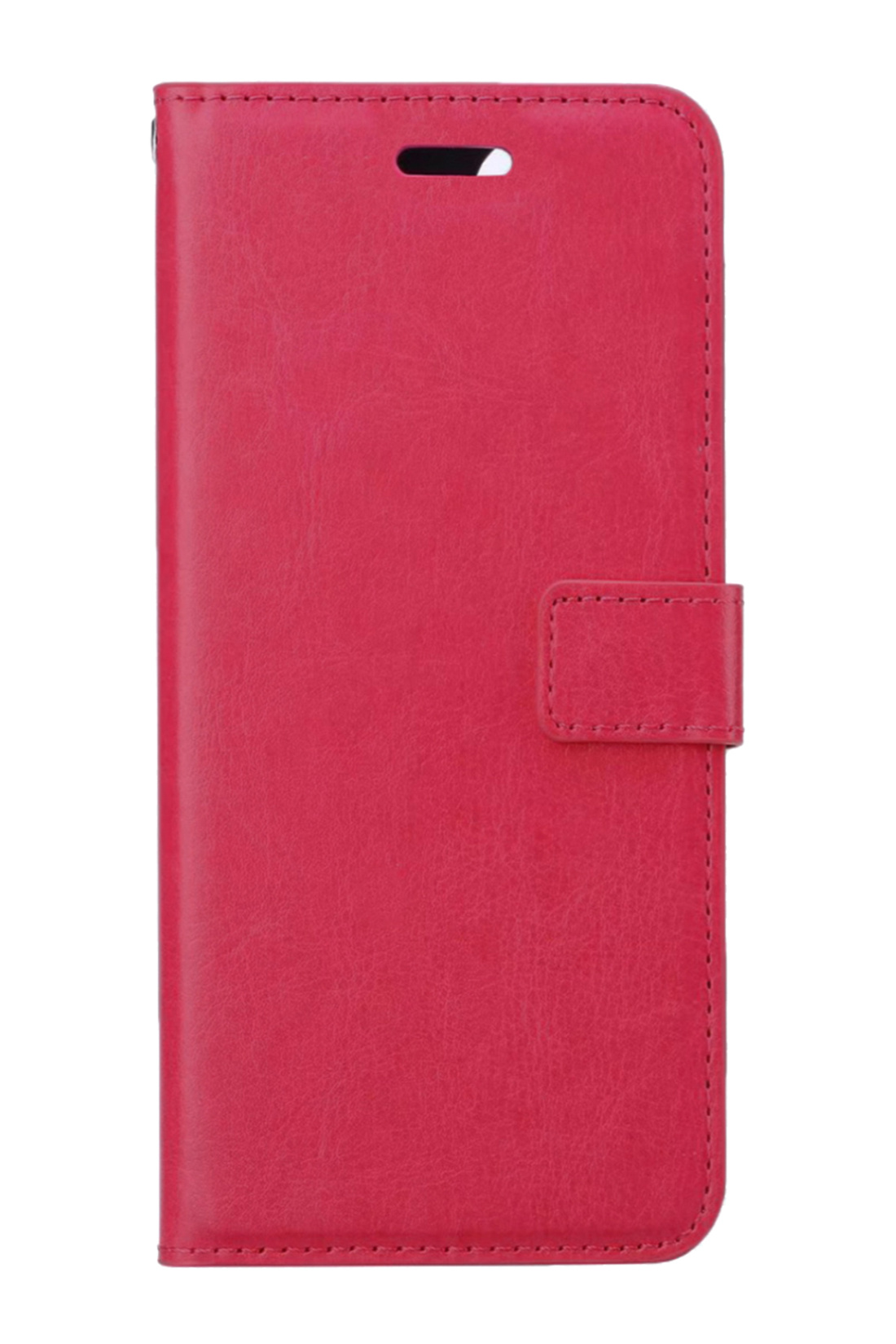 BASEY. Hoes Geschikt voor Samsung S23 Ultra Hoesje Bookcase Hoes Flip Case Book Cover - Hoesje Geschikt voor Samsung Galaxy S23 Ultra Hoes Book Case Hoesje - Donkerroze