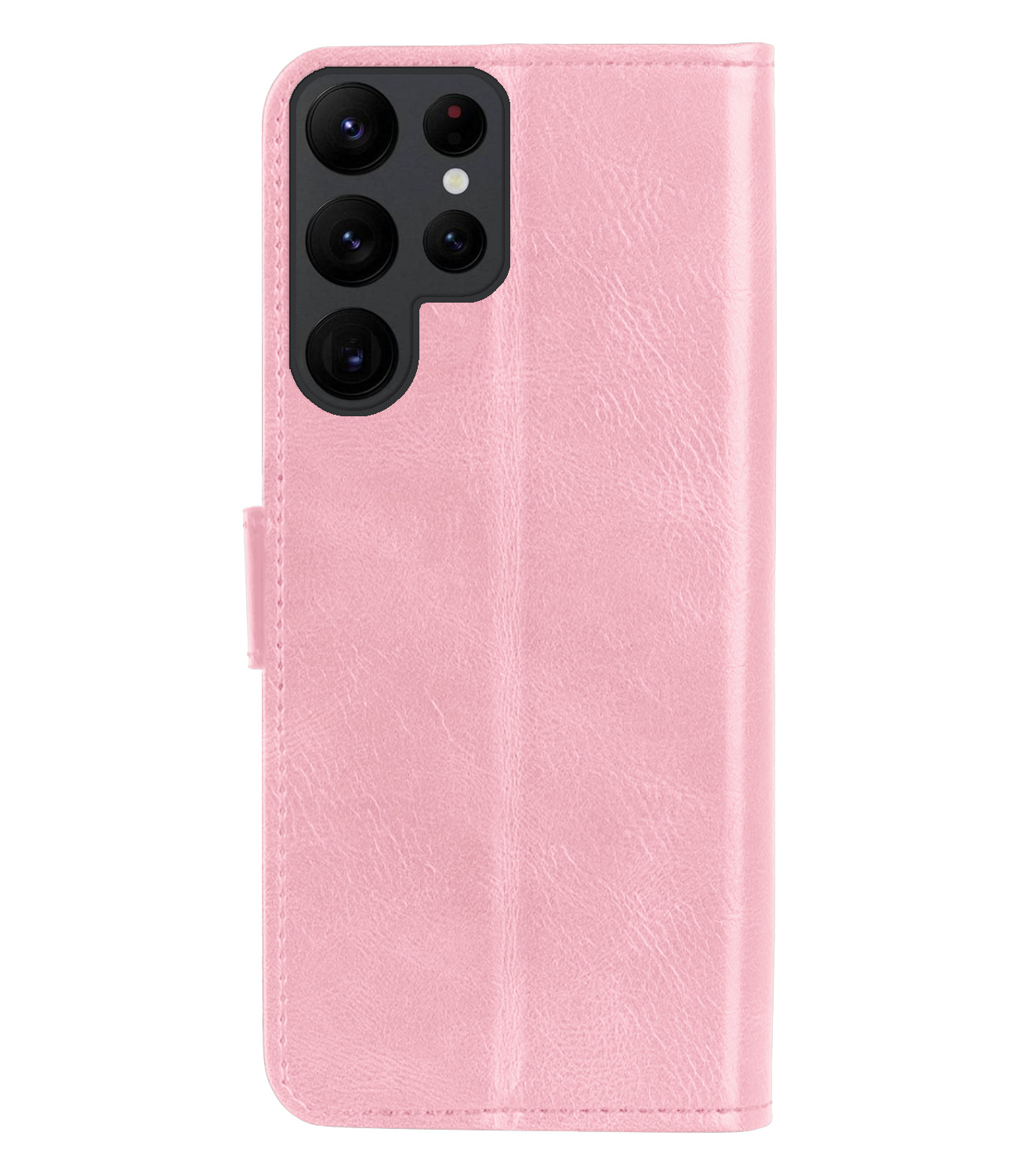 BASEY. Hoes Geschikt voor Samsung S23 Ultra Hoesje Bookcase Hoes Flip Case Book Cover - Hoesje Geschikt voor Samsung Galaxy S23 Ultra Hoes Book Case Hoesje - Lichtroze