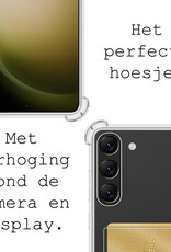 BASEY. Hoes Geschikt voor Samsung S23 Hoesje Shock Proof Case Hoes Met Screenprotector - Hoesje Geschikt voor Samsung Galaxy S23 Hoes Cover Shockproof - Transparant