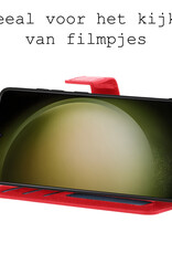 BASEY. Hoes Geschikt voor Samsung S23 Ultra Hoesje Bookcase Hoes Flip Case Book Cover - Hoesje Geschikt voor Samsung Galaxy S23 Ultra Hoes Book Case Hoesje - Rood