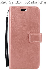 BASEY. Hoes Geschikt voor Samsung S23 Ultra Hoesje Bookcase Hoes Flip Case Book Cover - Hoesje Geschikt voor Samsung Galaxy S23 Ultra Hoes Book Case Hoesje - Rosé goud