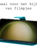 BASEY. Hoes Geschikt voor Samsung S23 Ultra Hoesje Bookcase Hoes Flip Case Book Cover - Hoesje Geschikt voor Samsung Galaxy S23 Ultra Hoes Book Case Hoesje - Turquoise