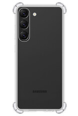 BASEY. Hoes Geschikt voor Samsung S23 Hoesje Shock Proof Case Hoes Siliconen Met 2x Screenprotector - Hoesje Geschikt voor Samsung Galaxy S23 Hoes Cover Shockproof - Transparant