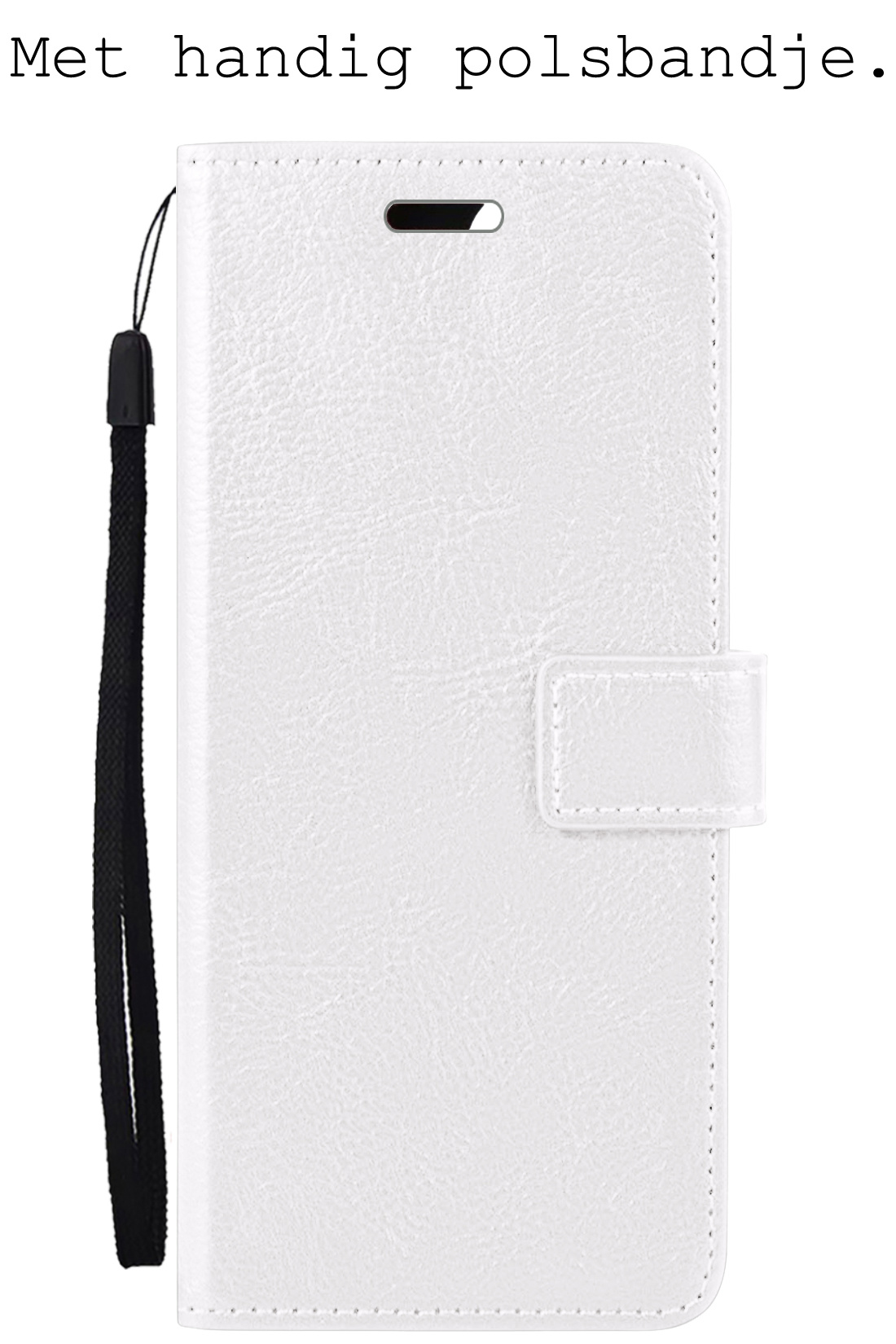 BASEY. Hoes Geschikt voor Samsung S23 Ultra Hoesje Bookcase Hoes Flip Case Book Cover - Hoesje Geschikt voor Samsung Galaxy S23 Ultra Hoes Book Case Hoesje - Wit