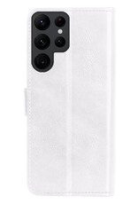 BASEY. Hoes Geschikt voor Samsung S23 Ultra Hoesje Bookcase Hoes Flip Case Book Cover - Hoesje Geschikt voor Samsung Galaxy S23 Ultra Hoes Book Case Hoesje - Wit