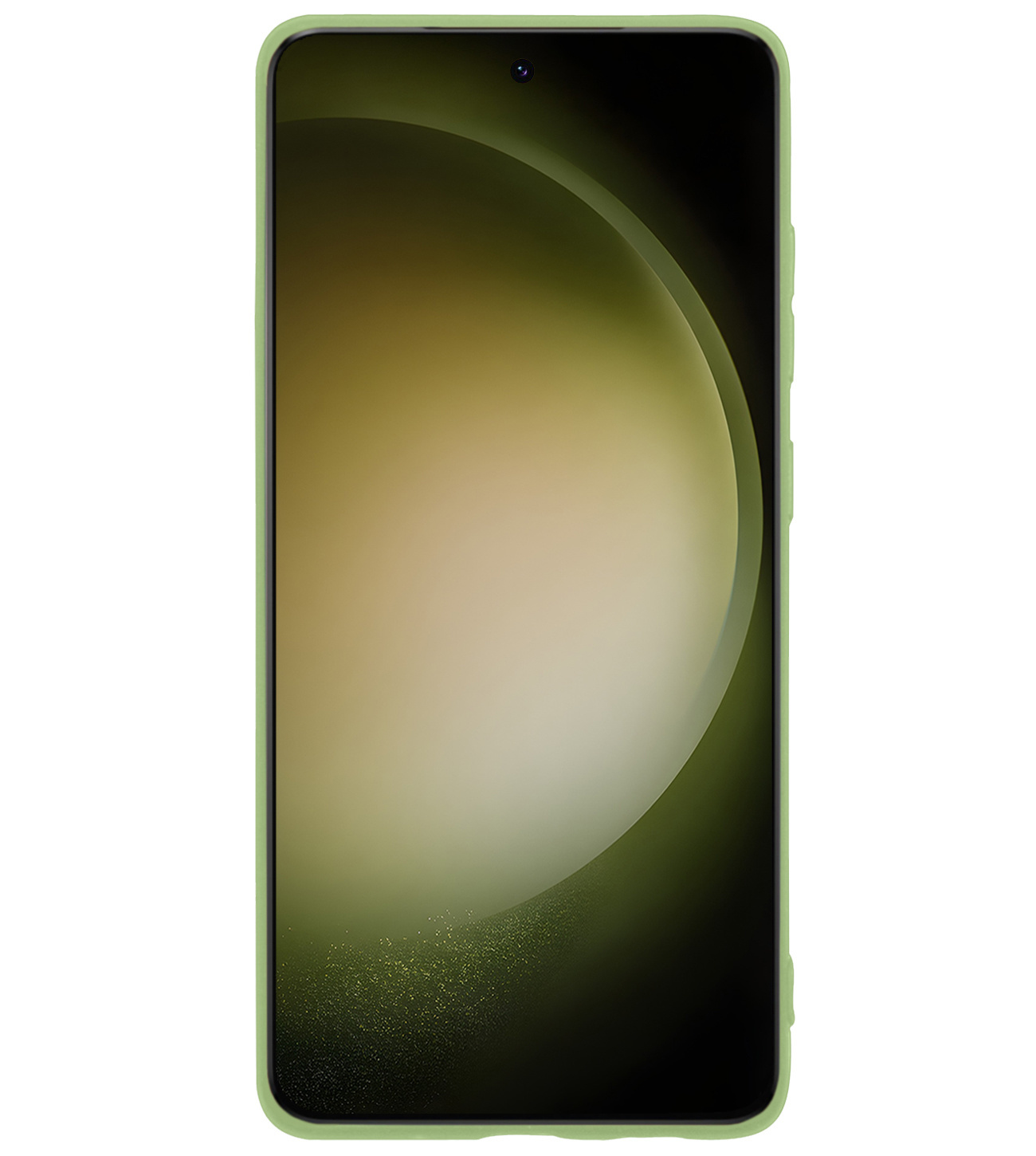 BASEY. Hoes Geschikt voor Samsung S23 Hoesje Siliconen Back Cover Case Met Screenprotector - Hoesje Geschikt voor Samsung Galaxy S23 Hoes Cover Hoesje - Groen