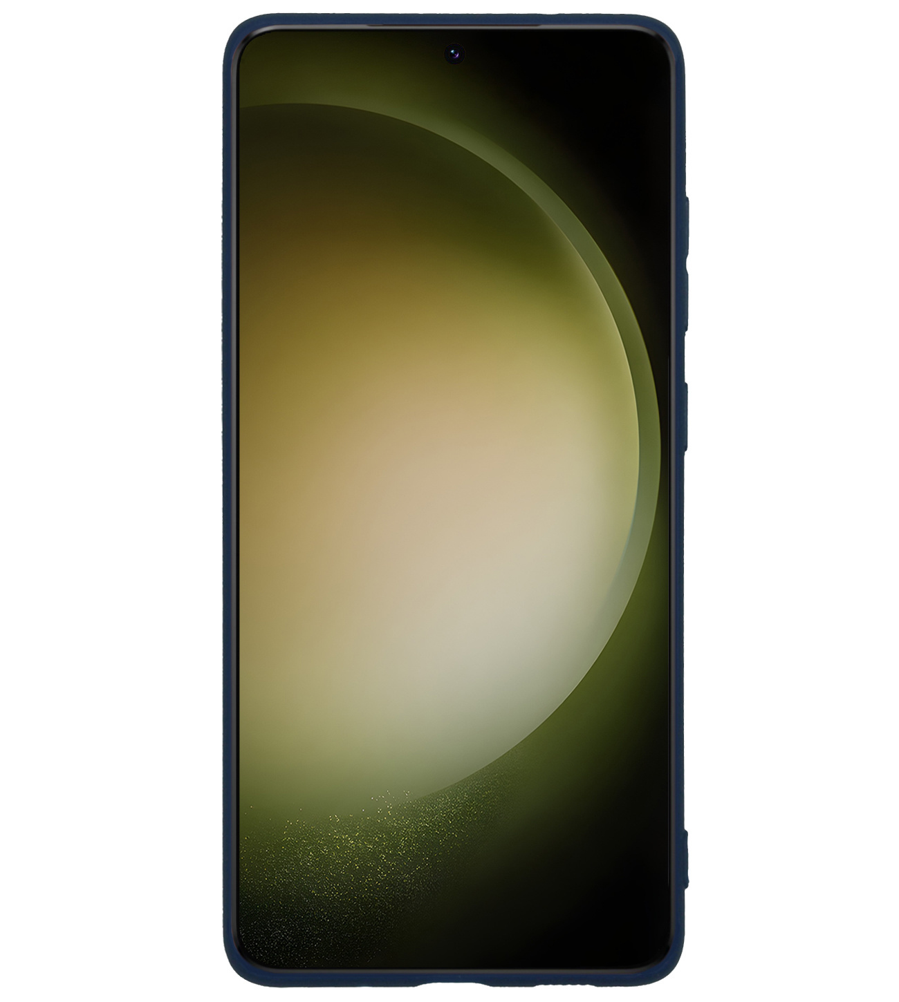 BASEY. Hoes Geschikt voor Samsung S23 Hoesje Siliconen Back Cover Case Met 2x Screenprotector - Hoesje Geschikt voor Samsung Galaxy S23 Hoes Cover Hoesje - Donkerblauw