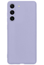 BASEY. Hoes Geschikt voor Samsung S23 Hoesje Siliconen Back Cover Case Met 2x Screenprotector - Hoesje Geschikt voor Samsung Galaxy S23 Hoes Cover Hoesje - Lila