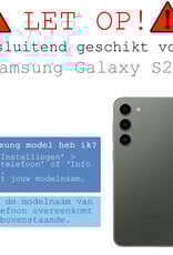 BASEY. Hoes Geschikt voor Samsung S23 Hoesje Siliconen Back Cover Case Met 2x Screenprotector - Hoesje Geschikt voor Samsung Galaxy S23 Hoes Cover Hoesje - Wit