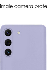 NoXx Hoes Geschikt voor Samsung S23 Hoesje Cover Siliconen Back Case Hoes Met Screenprotector - Lila