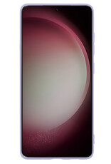NoXx Hoes Geschikt voor Samsung S23 Hoesje Cover Siliconen Back Case Hoes Met Screenprotector - Lila