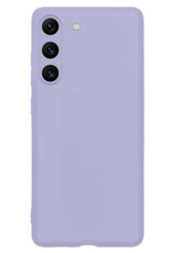 NoXx Hoes Geschikt voor Samsung S23 Hoesje Cover Siliconen Back Case Hoes Met Screenprotector - Lila
