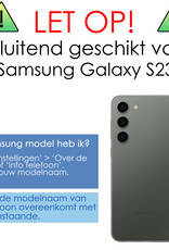 NoXx Hoes Geschikt voor Samsung S23 Hoesje Cover Siliconen Back Case Hoes Met 2x Screenprotector - Geel