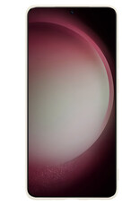 NoXx Hoes Geschikt voor Samsung S23 Hoesje Cover Siliconen Back Case Hoes Met 2x Screenprotector - Wit