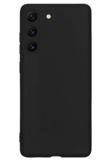 NoXx Hoes Geschikt voor Samsung S23 Hoesje Cover Siliconen Back Case Hoes Met 2x Screenprotector - Zwart