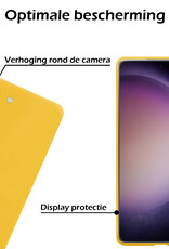 Nomfy Hoesje Geschikt voor Samsung S23 Hoesje Siliconen Cover Case Met Screenprotector - Hoes Geschikt voor Samsung Galaxy S23 Hoes Back Case - Geel