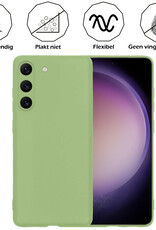 Nomfy Hoesje Geschikt voor Samsung S23 Hoesje Siliconen Cover Case Met Screenprotector - Hoes Geschikt voor Samsung Galaxy S23 Hoes Back Case - Groen
