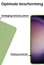 Nomfy Hoesje Geschikt voor Samsung S23 Hoesje Siliconen Cover Case Met Screenprotector - Hoes Geschikt voor Samsung Galaxy S23 Hoes Back Case - Groen