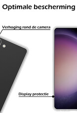 Nomfy Hoesje Geschikt voor Samsung S23 Hoesje Siliconen Cover Case Met Screenprotector - Hoes Geschikt voor Samsung Galaxy S23 Hoes Back Case - Transparant