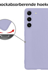 Nomfy Hoesje Geschikt voor Samsung S23 Hoesje Siliconen Cover Case Met 2x Screenprotector - Hoes Geschikt voor Samsung Galaxy S23 Hoes Back Case - Lila