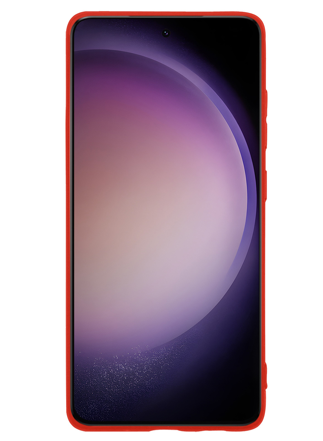 Nomfy Hoesje Geschikt voor Samsung S23 Hoesje Siliconen Cover Case Met 2x Screenprotector - Hoes Geschikt voor Samsung Galaxy S23 Hoes Back Case - Rood