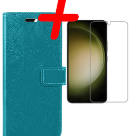 BASEY. BASEY. Samsung Galaxy S23 Hoesje Bookcase Turquoise Met Screenprotector