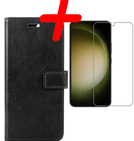 BASEY. BASEY. Samsung Galaxy S23 Hoesje Bookcase Zwart Met Screenprotector