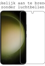 BASEY. Hoes Geschikt voor Samsung S23 Hoesje Bookcase Hoes Flip Case Book Cover Met 2x Screenprotector - Hoesje Geschikt voor Samsung Galaxy S23 Hoes Book Case Hoesje - Donkerroze