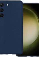 BASEY. Hoes Geschikt voor Samsung S23 Plus Hoesje Siliconen Back Cover Case - Hoesje Geschikt voor Samsung Galaxy S23 Plus Hoes Cover Hoesje - Donkerblauw