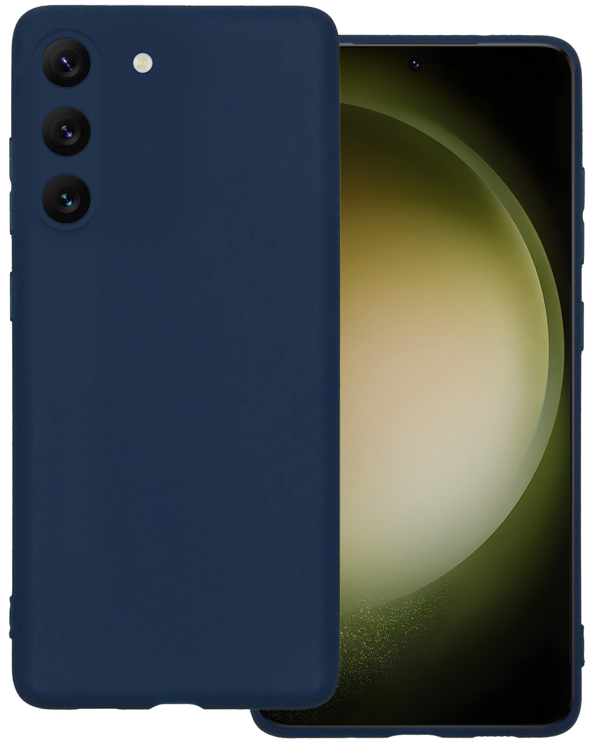 BASEY. Hoes Geschikt voor Samsung S23 Plus Hoesje Siliconen Back Cover Case - Hoesje Geschikt voor Samsung Galaxy S23 Plus Hoes Cover Hoesje - Donkerblauw