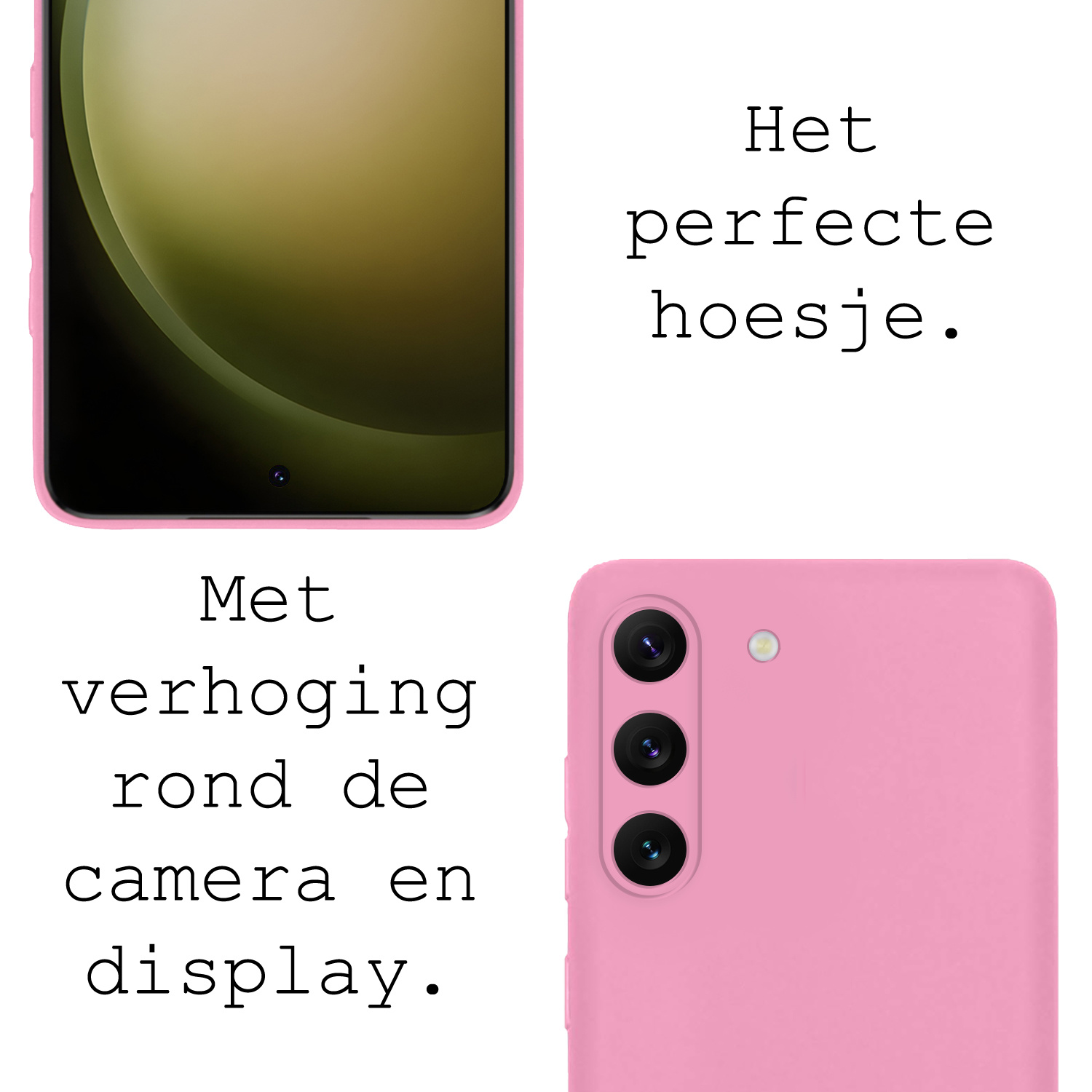 BASEY. Hoes Geschikt voor Samsung S23 Plus Hoesje Siliconen Back Cover Case - Hoesje Geschikt voor Samsung Galaxy S23 Plus Hoes Cover Hoesje - Lichtroze