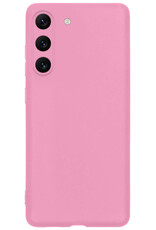 BASEY. Hoes Geschikt voor Samsung S23 Plus Hoesje Siliconen Back Cover Case - Hoesje Geschikt voor Samsung Galaxy S23 Plus Hoes Cover Hoesje - Lichtroze